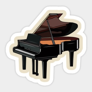 Piano cartoon illustration Sticker